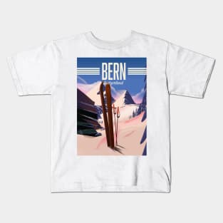 Bern switzerland ski poster Kids T-Shirt